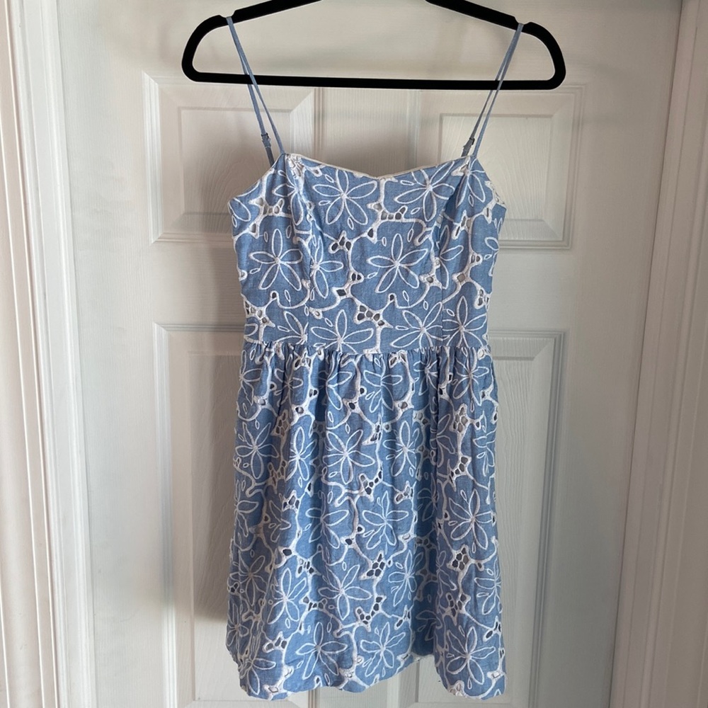 Lilly Pulitzer - Chambray Fit & Flare Dress w/ Lace